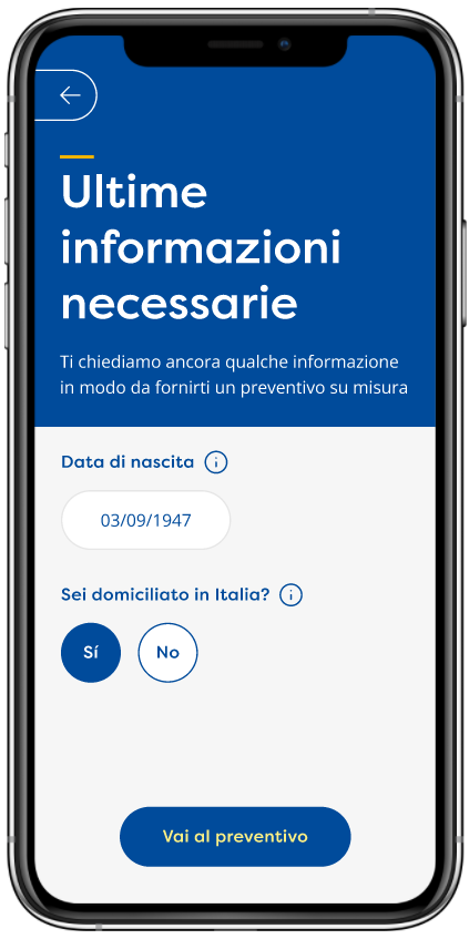 Bike insurance app screen