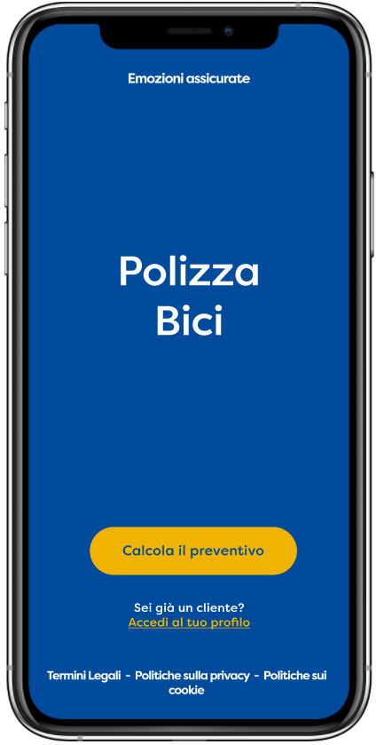 Bike insurance app screen